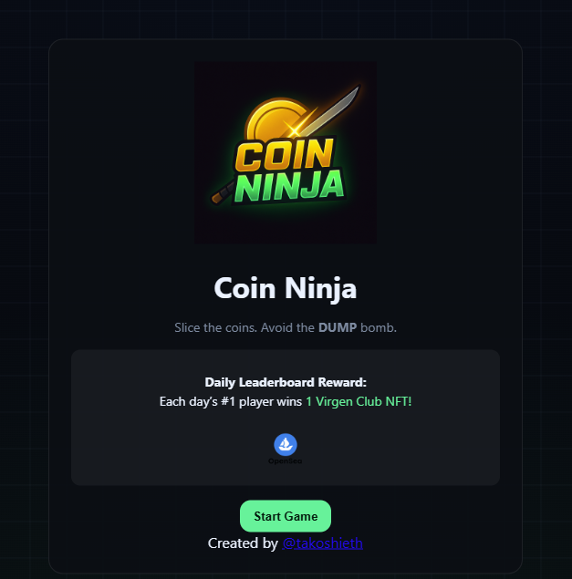 Coin Ninja — Slice to Earn - Farcaster Mini Apps screenshot